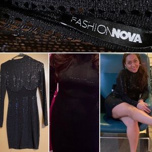 Sequins black dress